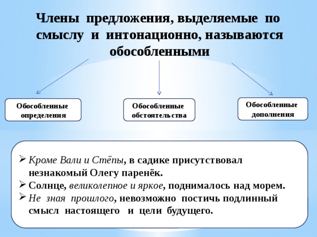 Проект обособленные члены предложения